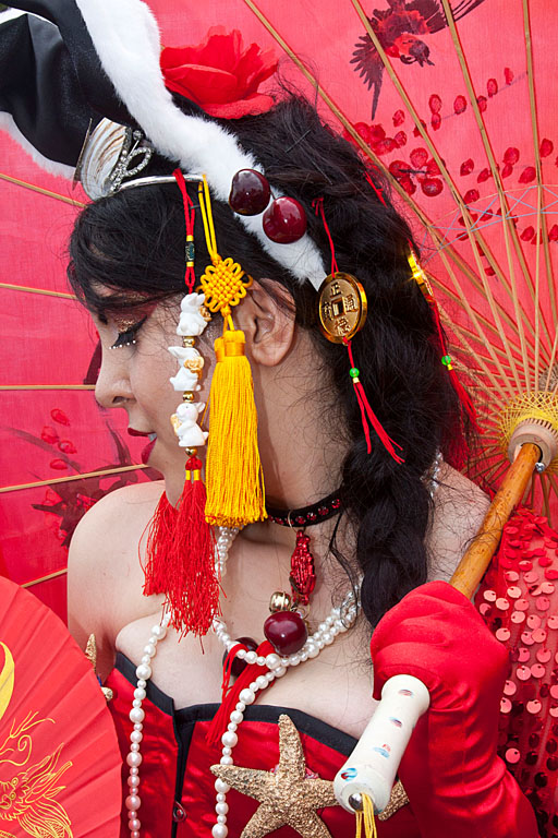 Woman in red